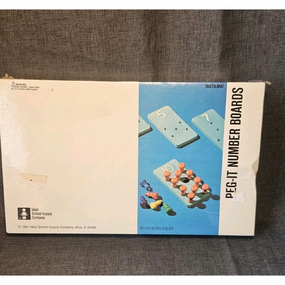 Sealed 1991 Ideal School Supply Peg It Number Board Math Manipulatives